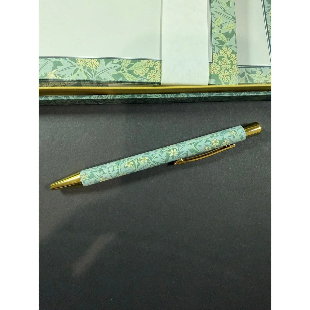 William Morris Jasmine Stationery Writing Set‎ Green Floral Arts Partial Set
